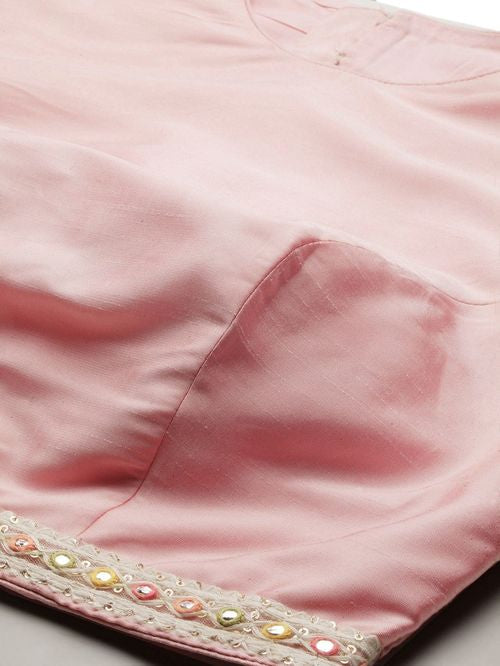 Pink Off-White Embroidered Ready to Wear Lehenga Blouse With Dupatta