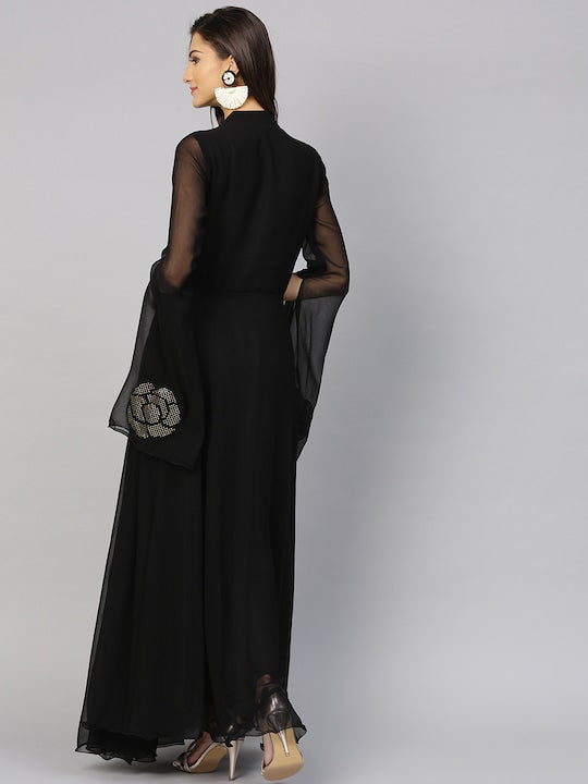 Black Embellished Maxi Dress